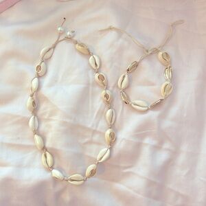 Sea Shell Necklace and Bracelet/ Anklet set